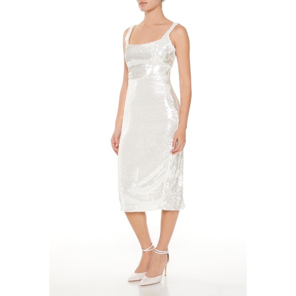 Forever 21 White Sequin Midi Dress